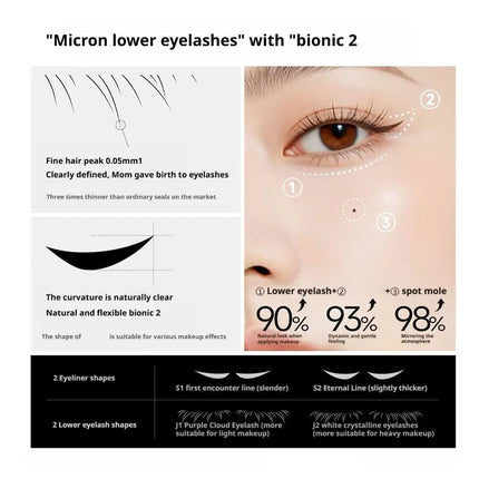 WUYITONGXUE BLACK BOX Magnetic Eyeliner Stamp Kit 3s Lower Lash Stencil Waterproof Long-Lasting Beginner-Friendly Makeup Tool