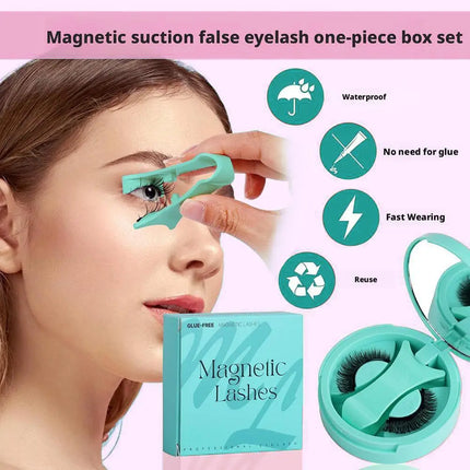 NEW Reusable Magnetic False Eyelashes With Magnetic Tweezers Natural Curly Fluffy Non Glue False Eyelashes Face Makeup Tool