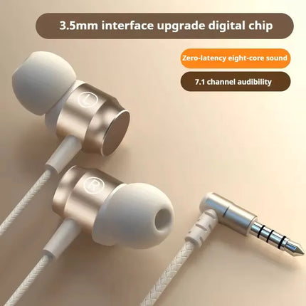 USB Type C Wired Headphone 3.5mm Stereo Music In-Ear Earphones With Wire Control Mic Sleeping Earplugs For Samsung iPhone Xiaomi