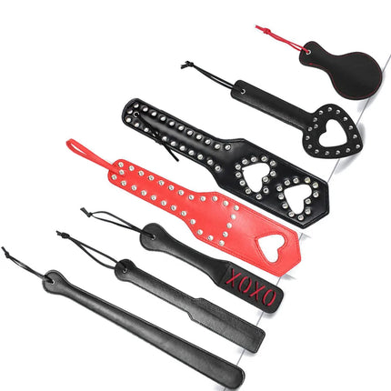 Riveted Heart Slapper Paddle Spanking Adult Game for Couples Sex Toy Flogger Whip Fetish Slave Flirting Bondage Boutique Studded