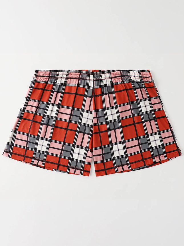 6pcs of Random Color Checkered Elderly Pants Loose and Comfortable Oversized Youth Sleepwear Discounted Breathable Men Underwear