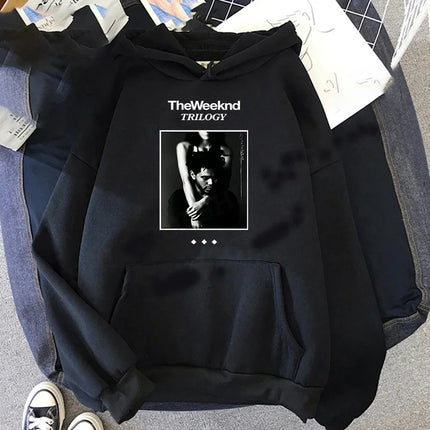 Singer The Weeknd Pattern Print Men's Sweatshirt Autumn and Winter Street Leisure Fitness Jogging Sports Adult Hooded Pullover