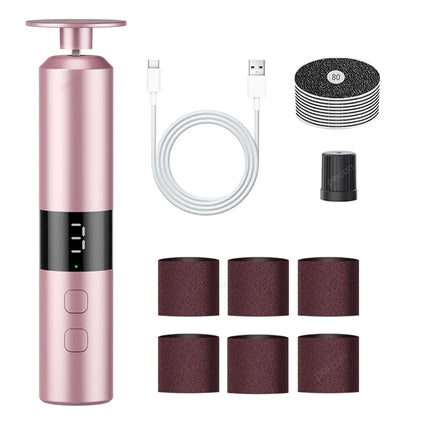 Electric Foot Callu Remover 2 in 1 Rechargeable Foot File Nail Polisher Professional Electric Foot File Remover Feet Dead Skin