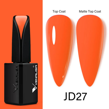 Venalisa15ML Silky Matte TPO FREE Topcoat No Cleaning Nail Lacquer Full Coverage Long Lasting Gorgeous Color Nail Varnish