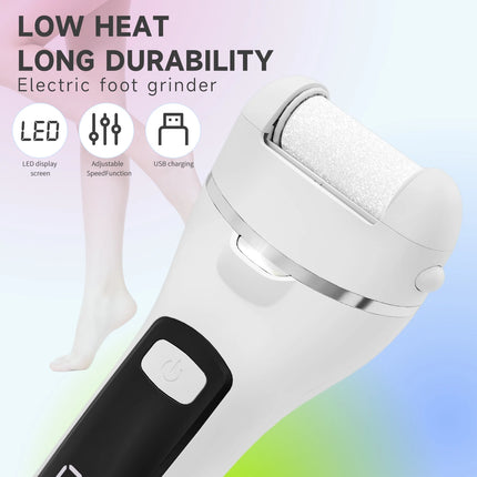 Rechargeable Electric Foot Grinder - USB Powered Callus Remover with Adjustable Speeds, for Men & Women's Pedicure and Self-Care
