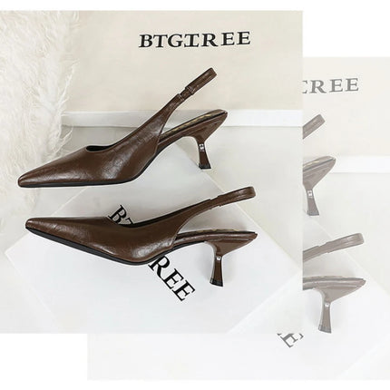 Banquet High Heels For Women Simple Slim Heels With Empty Pointed Toe Shoes With Tripping Temperament Fashionable Women's Shoes