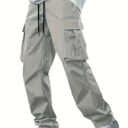 2026Mens Casual Jogger Pants Relaxed Fit Cargo Pants Drawstring Sweatpants Hiking Outdoor Twill Sport Pants