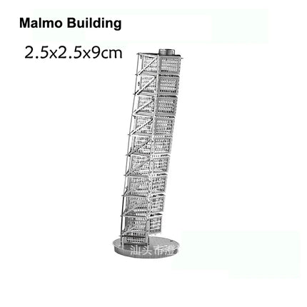 3D Metal Puzzle building Maya Pyramid Merry-Go-Round Drilling well model KITS Assemble Jigsaw DIY Puzzle Gift Toys For Children