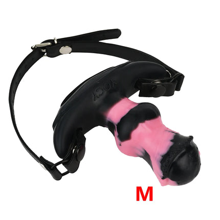 YOCY Mouth Gag Horse Dildo Adjustable Leather Strap Sex Toy For Couple Game Bondage Muzzles