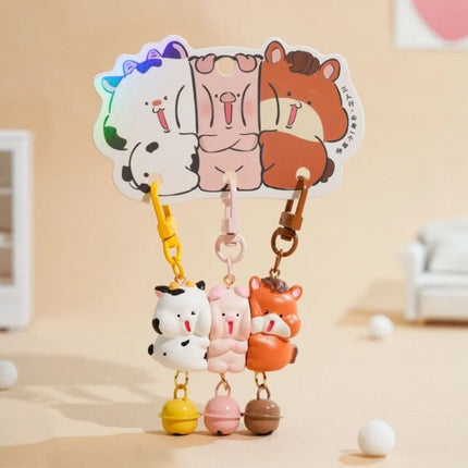 3 Pcs Set Charms Magnetic Magnetic Snap Keychain Resin Cartoon Keychain Sets Mini Backpack Charm Friends Gift