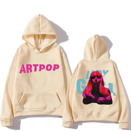 Lady Gaga Hoodie Double-sided Printing Comfortable Aesthetic Sweatshirts With Hooded Gothic Clothing Moletom Hip Hop Pullovers