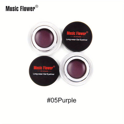Rich Color Rendering Eyeliner Cream,Smudge Proof Waterproof Easy Coloring Makeup Cosmetic,( Brown, Blue Purple, Green And Black)