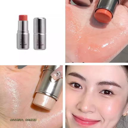 Kaxier Sheer Highlighter Stick Transparent Dewy Natural Look Brightening Pearlescent Blush Cream Contouring Stick
