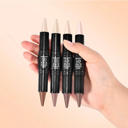 Dual-Ended Sharp Tip Contour Highlighter Waterproof And Sweatproof Long Lasting-Up To 12 Hours Multi-Use Contour Stick Makup