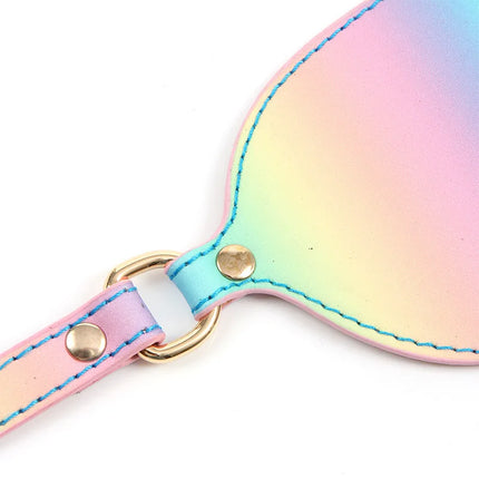 Bondage Sex Mask PU Leather Rainbow Blindfold BDSM Flirt Sex Toys For Woman Adult Couple Sexy Eye Mask Sleeping Masquerade Toys