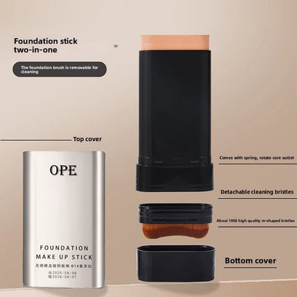 2-in-1 Foundation Stick - All-in-one coverage, waterproof and long-lasting, natural finish, suitable for all skin tones.