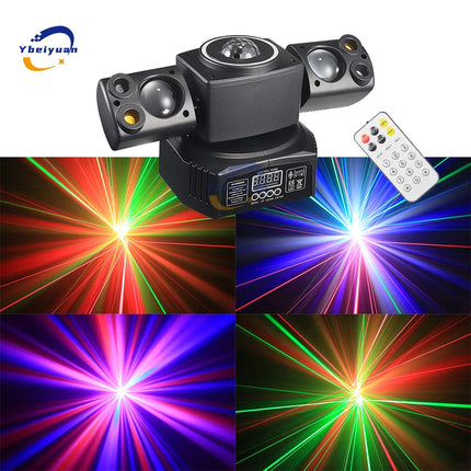 RGBW 60W Party Effect Beam Red And Green Laser Strobe With Aperture Remote Control DMX512 DJ Disco Bar KTV Christmas Stage Light