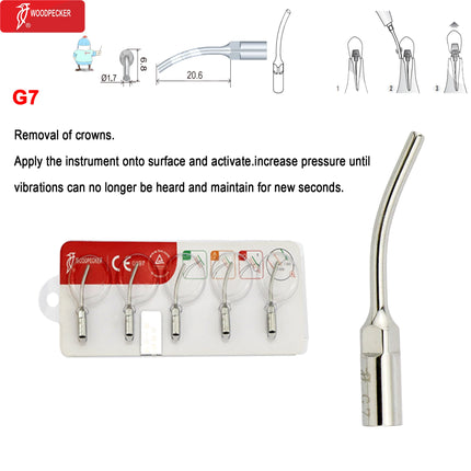 Original Woodpecker Dental Scaler Tips Ultrasonic Scaling Tip G1 G2 G3 G4 G5 G6 G7 G8 Fit For EMS UDS