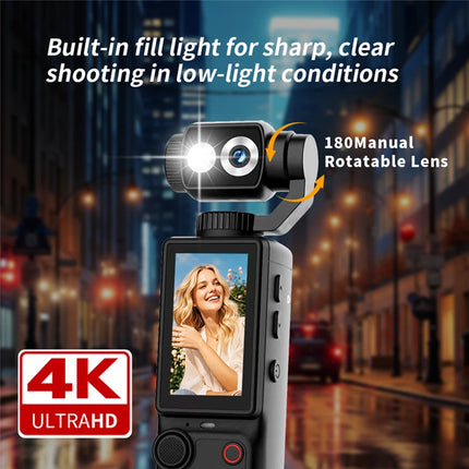 Lenovo 4K HD WiFi Sports Wearable Camera Autofocus High Pixel Long Battery Life Portable Pocket Cam For Motorcycle And Vlogging