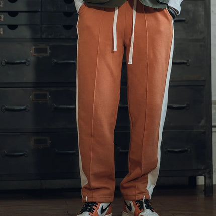 Non Stock 80s Old School Style Two-Tone Sweatpants Mens Cotton Jogging Trousers
