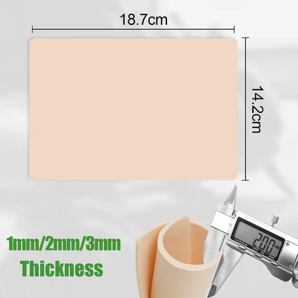 Silicone Tattoo Practice Skin 1/2/3mm Thick Double Side Tattoo Fake Skin Synthetic Leather Permanent Makeup Tattoo Skin
