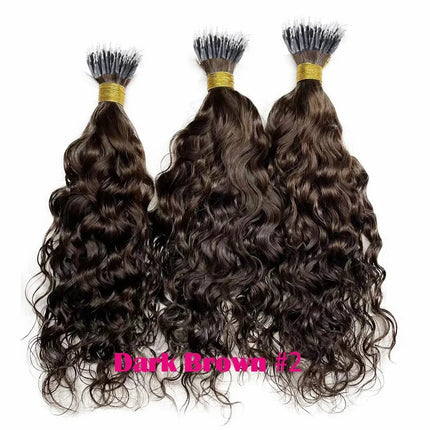 Afro Kinky Curly Brazilian Nano Ring Human Hair 100g=100 Strands 10-28" Hair Extensions Curly Human Hair Weave For Women
