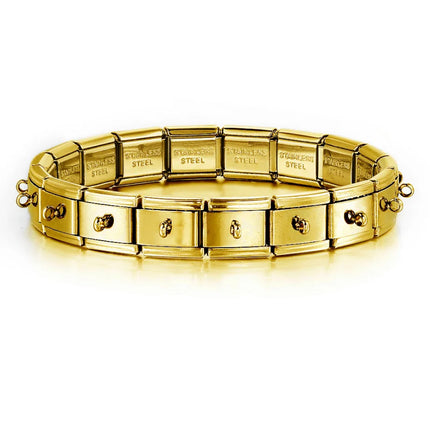 2025 Fashion Functional Elastic Bracelet Modular Bulk Italian Charms Links Fit Bracelet Stainless Steel Jewelry Wholesale