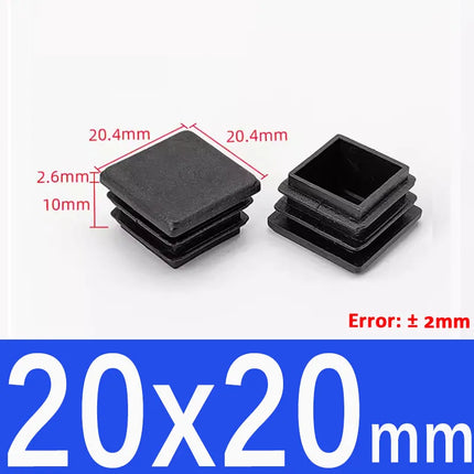 15x15mm-50x100mm Black Blanking End Caps Furniture Leg Tube Pipe Insert Plugs Rectangle/Square Dust Stopper
