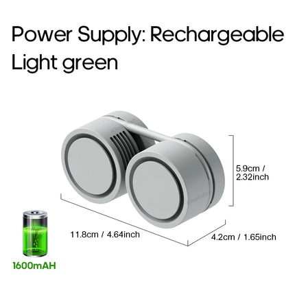 New Portable Neck Fan, Foldable Mini USB Fan, Rechargeable 1600mah Cooling Wind Fans, Personal Silent Neckfan For Sports