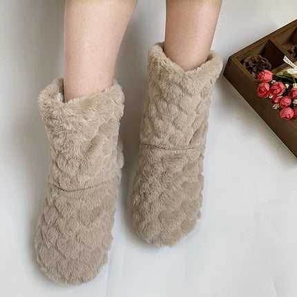 2026 Winter Adult Thick Warm Floor Shoes High Tube Non-Slip Indoor Cotton Shoes Plush Home Slippers Men And Women