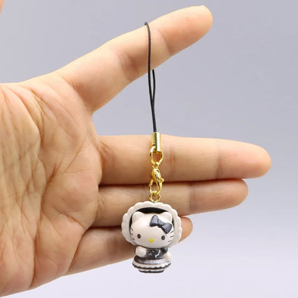 Sanrio Anime Figure Hello Kitty Cartoon Black Skin KT Kawaii Doll Blind Box Toys Collection Decoration Kids Christmas Gifts