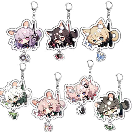 Anime Danwanlunpo Acrylic Keychain Cosplay Figures Naegi Makoto Kirigiri Kyoko Maizono Pendant Bag Accessories Fans Keyring
