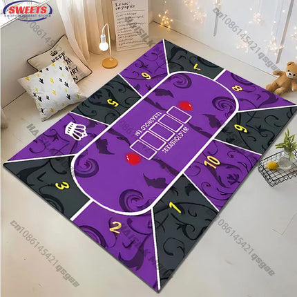 1PC Texas Poker Theme Carpet Living Room Bedroom Sofa Balcony Rug, Entrance Door, Durable Machine Washable Mat Gift for Friends