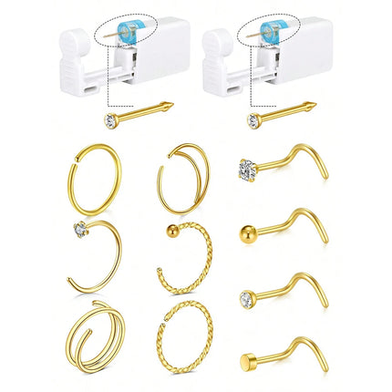 20g Nose Piercing Kit Nose Ring Piercing Kit Self Piercing Nose Piercing Kit With Nose Rings Disposable Nose Piercing Gun Kit