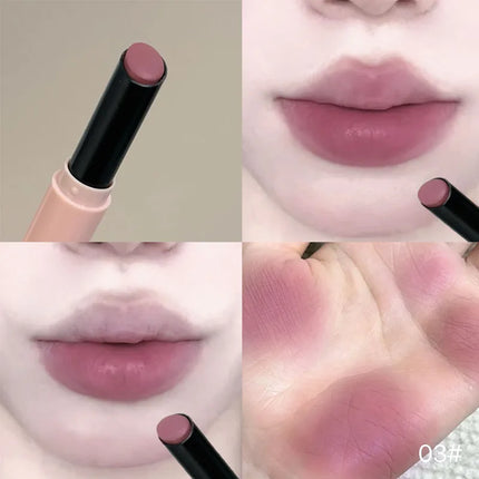 Rouge à Lèvres Violet Gris Fumé Fini Velours Mat Application Douce Mousse à Lèvres Teinte Lèvres Imperméable Brillante Effet Miroir Maquillage Non Décolorant