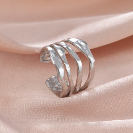 Skyrim Stainless Steel Women Rings Geometric Heart Aesthetic Adjustable Open Finger Ring Fashion Party Jewelry Gifts Wholesale
