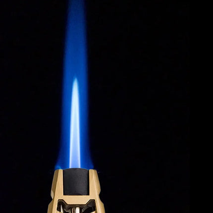 JOBON Metal Outdoor Windproof Turbine Torch Strong Fire Power Blue Flame Straight Butane Gas Lighter Gas Kitchen BBQ Welding