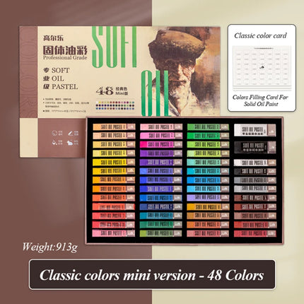 Kuelox Solid Oil Painting Pigment Mini 24/36/48Colors Exquisitely Artistic Water-Soluble Oily Pastels Crayon for Scratching