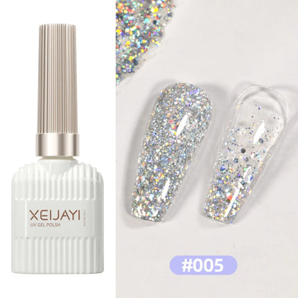 6pcs Shell Fragments Translucency Reflective Gel Nail Polish Reflective Glitter Semi Permanent Soak Off UV Gel Nail Art Varnish