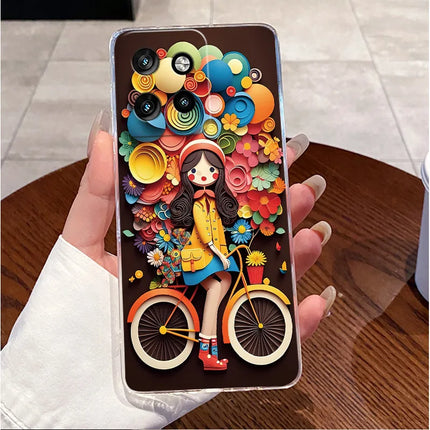 Soft Silicone TPU Clear Case For Motorola Edge 50 Neo 5G/Moto S50 5G Viral Elegant Kitten Painted Casing Shockproof Cover