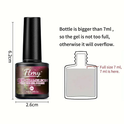 6 colors Starry Sky Effect Magnetic Gel Polish Set with Soak Off UV LED Cat Eye Gel Polish Manicure Nail Art Kit - Magnetic Stic