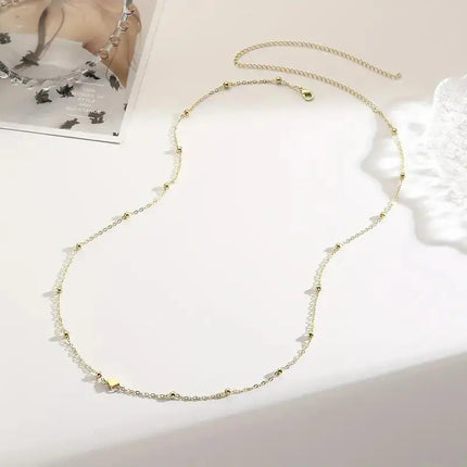 Bikini Waist Chains  Body Jewelry Accessories Girls Simple Heart Beaded Belly Chains For Women Fashion Metal Beach