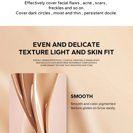 Flawless All Day: 9 Color Waterproof Concealer Foundation For Women Makeup Full Coverage Long Lasting Moisturizing