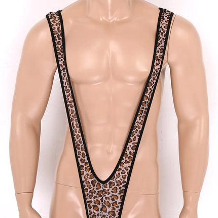 CLEVER-MENMODE Men's Sexy Bodysuit V-shaped Suspender Jumpsuit Erotic Lingerie G String Panties Thong Sissy Fetish Nightwear