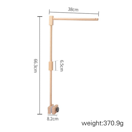 DIY Baby Crib Bed Bell Holder Arm Toy Imitation Wood Grain Infant Bed Decoration Toys Rotating Music Box Nut Screw Arm Bracket