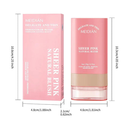 MEIDIAN Matte Blush Cream 20g Nude Three-color Waterproof Smudge-proof Lightweight Breathable Multi-purpose Cushion Blush Stick