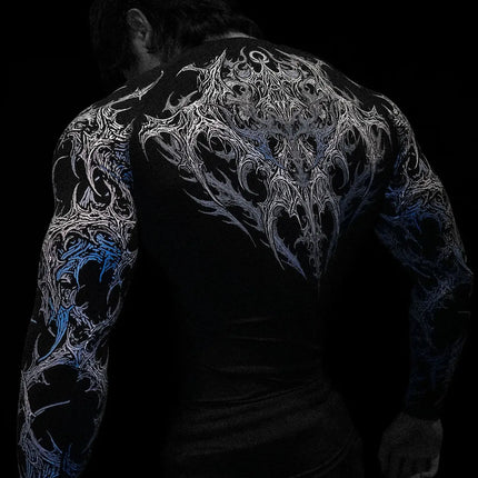 2026 New Dragon Awakening Pattern Gym Long Sleeve Top for Spring and Summer Running Swimming Weightlifting Fitness Clothes
