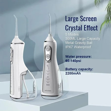 Portabal Electric Oral Irrigator Waterproof Intelligent Water Flosser 5-speed Adjustment Teeth Cleaner Mouth Washing Machine