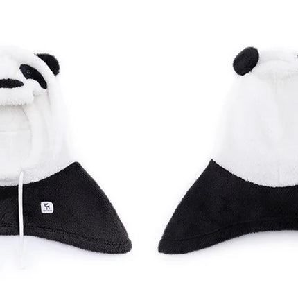 Qunature Parent-child Panda Ski Headgear Balaclava Soft Thermal Fleece Full Face Mask Winter Keep Warm Hood Scarf Neck Collar