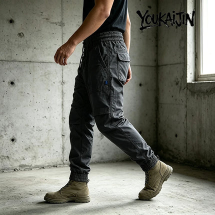 YOUKAIJIN Men's Loose Profile Pants American Vintage Trousers for Men High Waist Army Green Men's Casual Pants Cargo Trousers